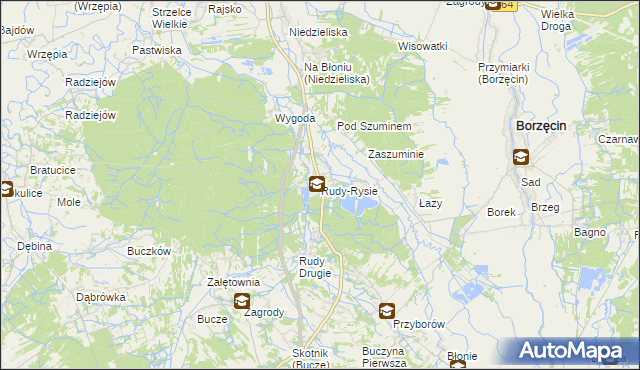 mapa Rudy-Rysie, Rudy-Rysie na mapie Targeo