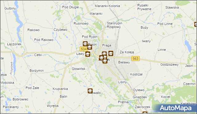 mapa Rypin, Rypin na mapie Targeo