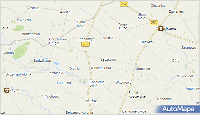 mapa Sęczkowo gmina Osięciny, Sęczkowo gmina Osięciny na mapie Targeo