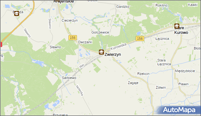 mapa Sierosławice gmina Zwierzyn, Sierosławice gmina Zwierzyn na mapie Targeo