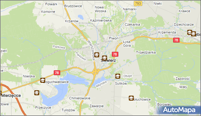 mapa Siewierz, Siewierz na mapie Targeo