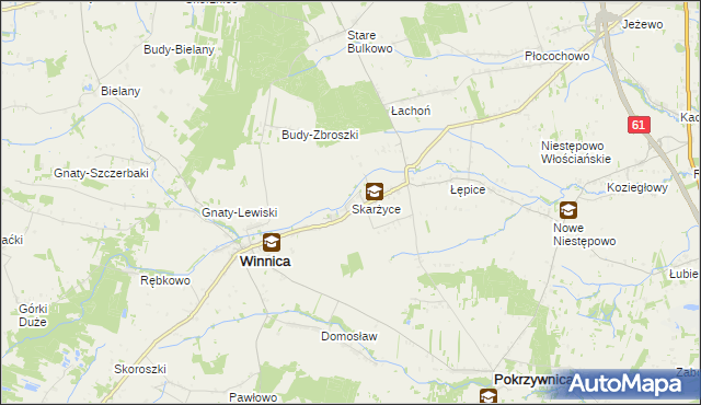 mapa Skarżyce gmina Winnica, Skarżyce gmina Winnica na mapie Targeo