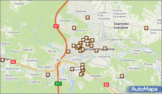 mapa Skarżysko-Kamienna, Skarżysko-Kamienna na mapie Targeo