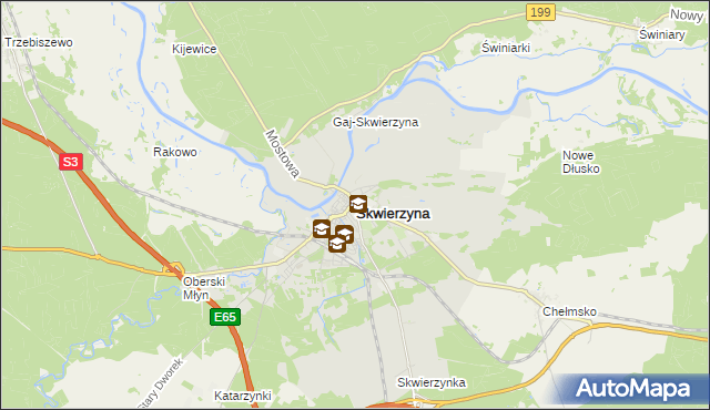 mapa Skwierzyna, Skwierzyna na mapie Targeo