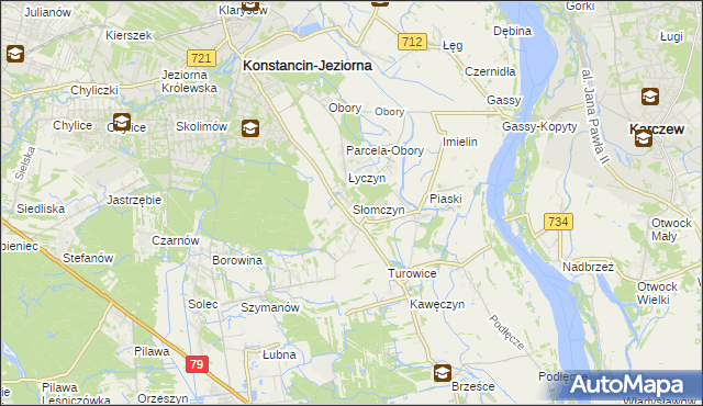 mapa Słomczyn gmina Konstancin-Jeziorna, Słomczyn gmina Konstancin-Jeziorna na mapie Targeo