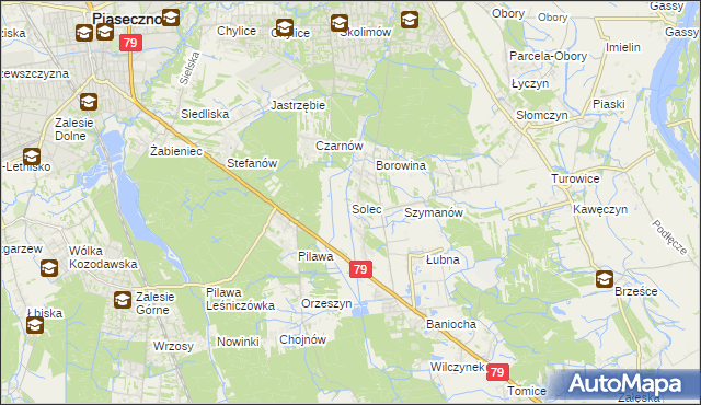 mapa Solec gmina Góra Kalwaria, Solec gmina Góra Kalwaria na mapie Targeo