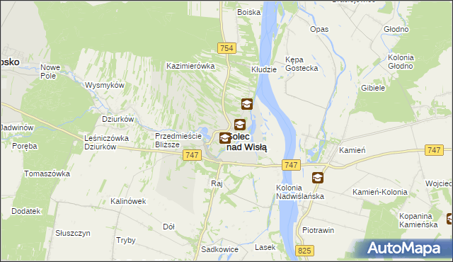 mapa Solec nad Wisłą, Solec nad Wisłą na mapie Targeo