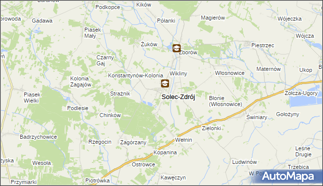 mapa Solec-Zdrój, Solec-Zdrój na mapie Targeo