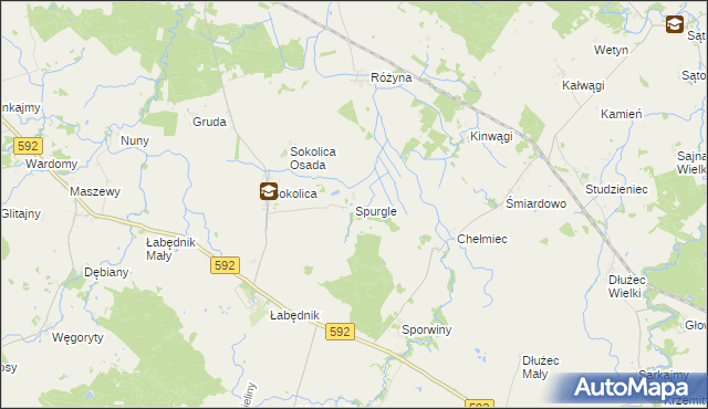 mapa Spurgle, Spurgle na mapie Targeo