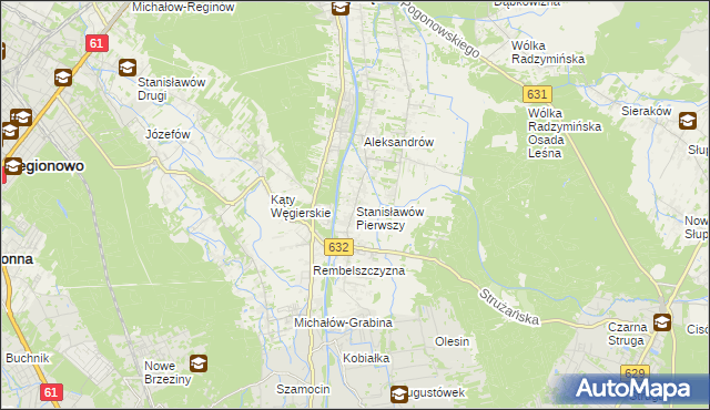 mapa Stanisławów Pierwszy gmina Nieporęt, Stanisławów Pierwszy gmina Nieporęt na mapie Targeo