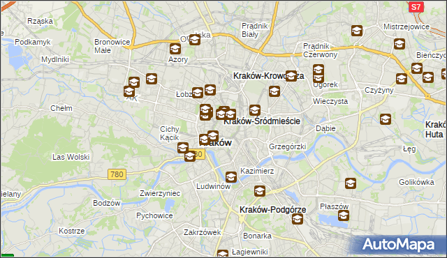 mapa Stare Miasto gmina Kraków, Stare Miasto gmina Kraków na mapie Targeo