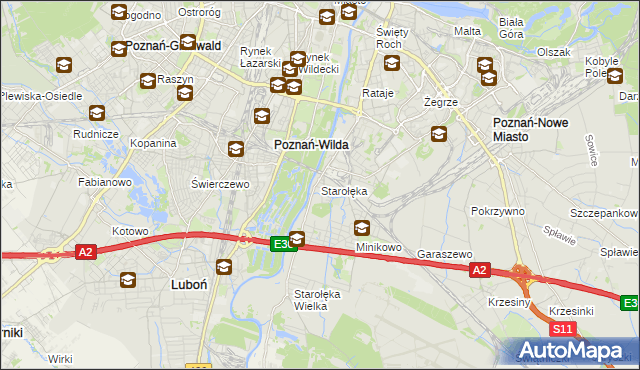 mapa Starołęka, Starołęka na mapie Targeo