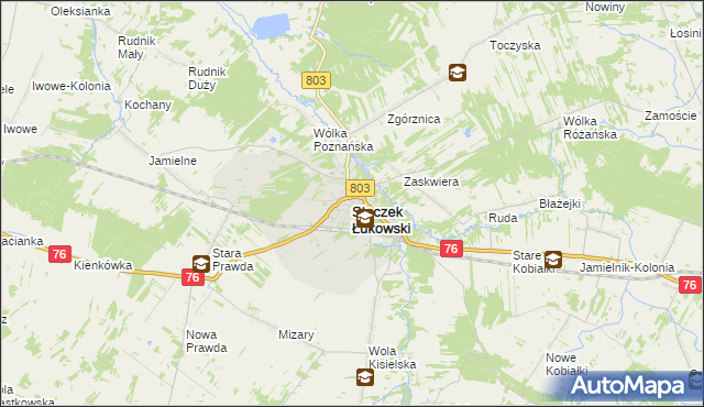 mapa Stoczek Łukowski, Stoczek Łukowski na mapie Targeo