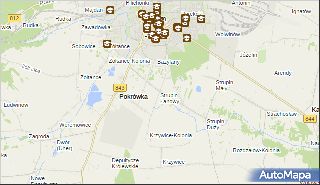 mapa Strupin Łanowy, Strupin Łanowy na mapie Targeo