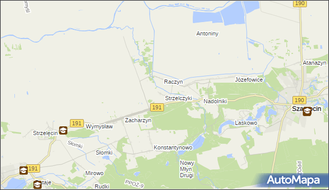mapa Strzelczyki, Strzelczyki na mapie Targeo