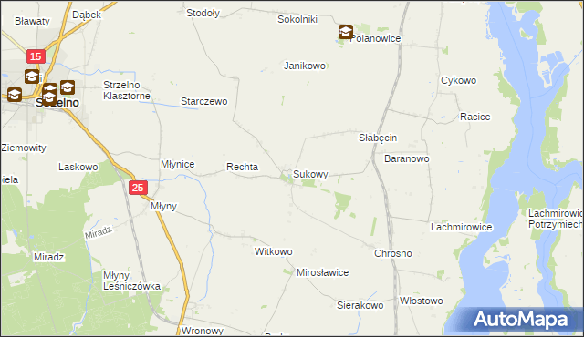 mapa Sukowy, Sukowy na mapie Targeo