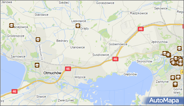 mapa Suszkowice, Suszkowice na mapie Targeo