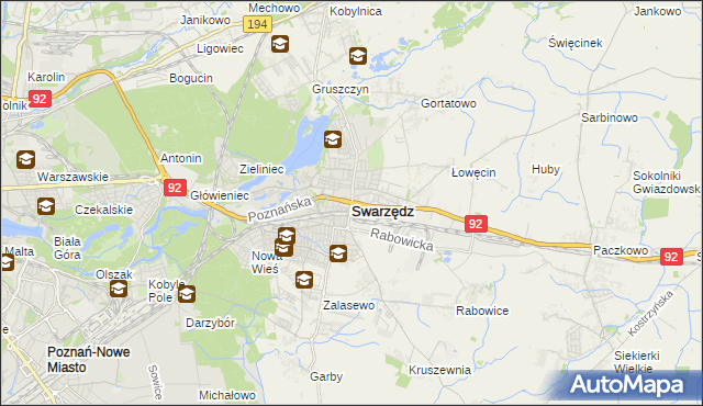 mapa Swarzędz, Swarzędz na mapie Targeo