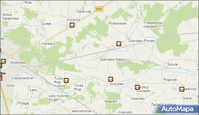 mapa Szaniawy-Matysy, Szaniawy-Matysy na mapie Targeo