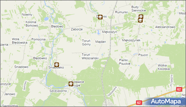 mapa Toruń Dworski, Toruń Dworski na mapie Targeo