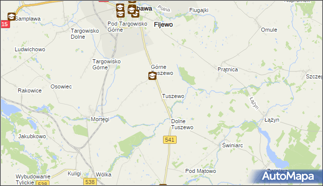 mapa Tuszewo, Tuszewo na mapie Targeo
