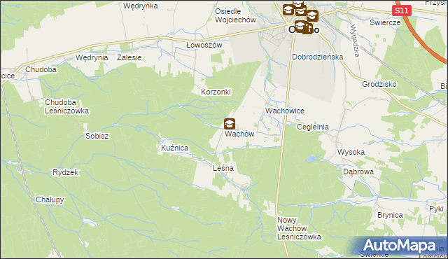 mapa Wachów, Wachów na mapie Targeo