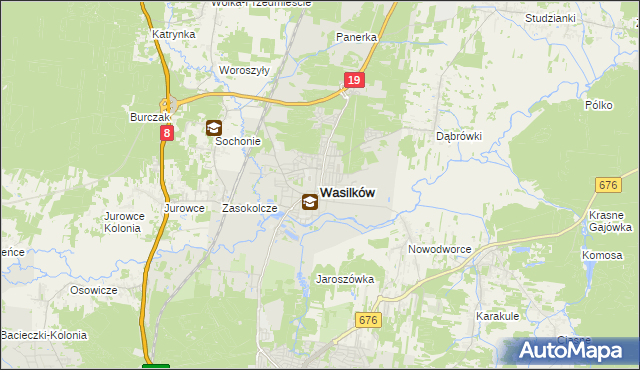 mapa Wasilków, Wasilków na mapie Targeo