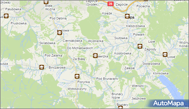 mapa Wawrzka, Wawrzka na mapie Targeo