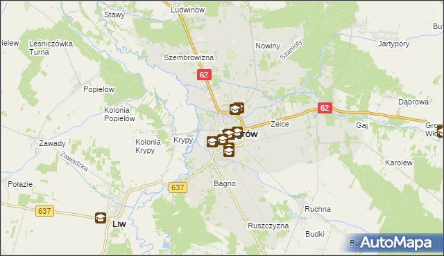 mapa Węgrów, Węgrów na mapie Targeo