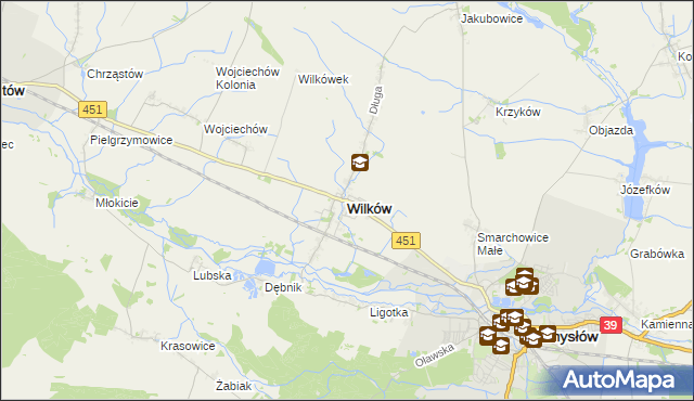 mapa Wilków powiat namysłowski, Wilków powiat namysłowski na mapie Targeo