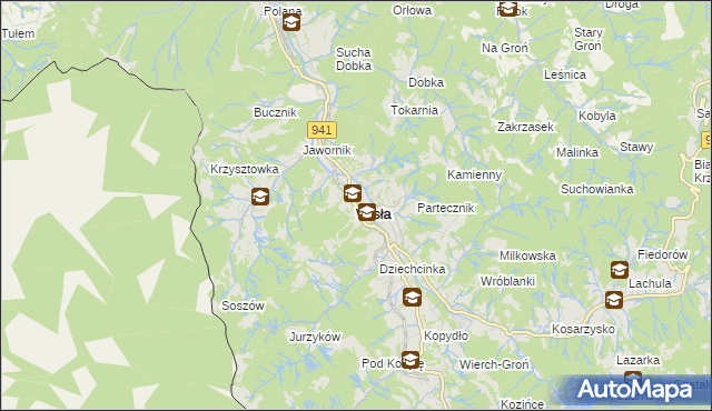 mapa Wisła, Wisła na mapie Targeo