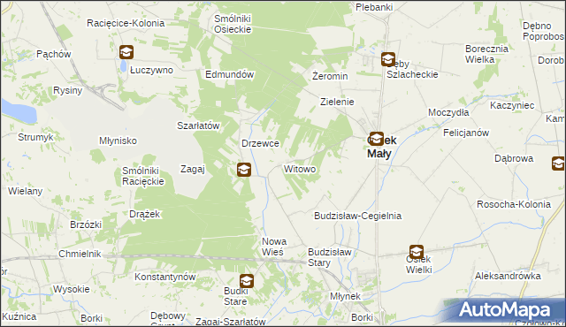 mapa Witowo gmina Osiek Mały, Witowo gmina Osiek Mały na mapie Targeo