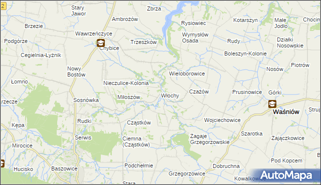 mapa Włochy gmina Nowa Słupia, Włochy gmina Nowa Słupia na mapie Targeo