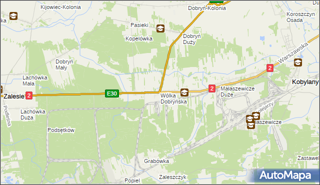 mapa Wólka Dobryńska, Wólka Dobryńska na mapie Targeo