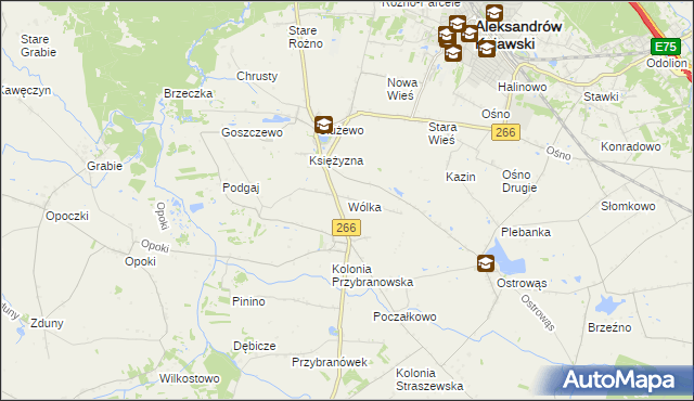 mapa Wólka gmina Aleksandrów Kujawski, Wólka gmina Aleksandrów Kujawski na mapie Targeo
