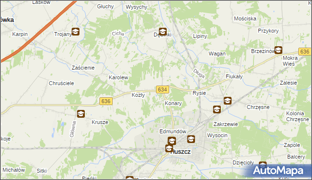 mapa Wólka Kozłowska, Wólka Kozłowska na mapie Targeo