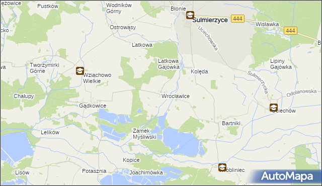 mapa Wrocławice, Wrocławice na mapie Targeo