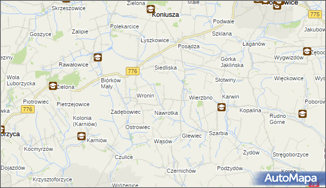 mapa Wroniec, Wroniec na mapie Targeo