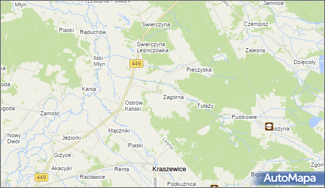 mapa Zagórna, Zagórna na mapie Targeo