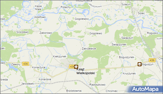 mapa Zakrzewice, Zakrzewice na mapie Targeo