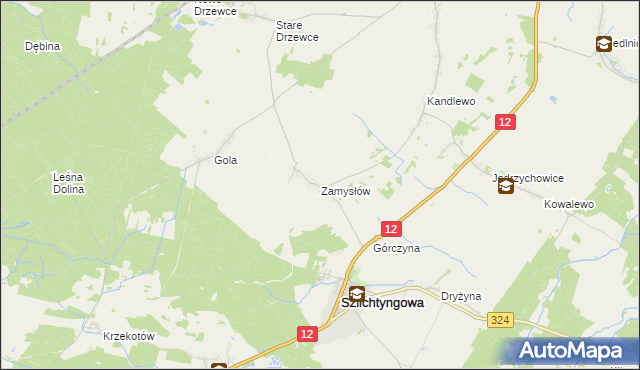 mapa Zamysłów, Zamysłów na mapie Targeo