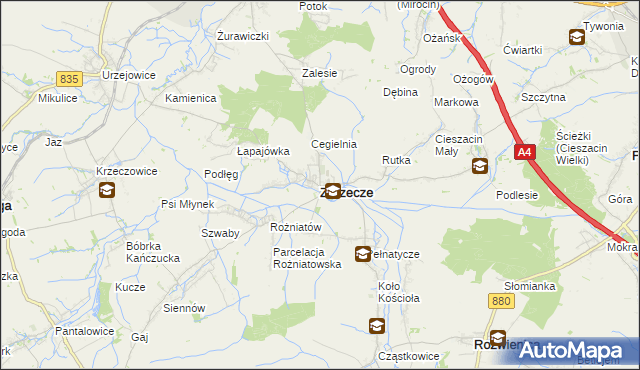 mapa Zarzecze powiat przeworski, Zarzecze powiat przeworski na mapie Targeo