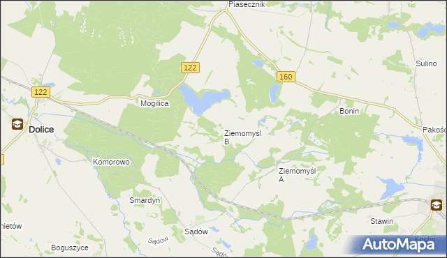 mapa Ziemomyśl B, Ziemomyśl B na mapie Targeo