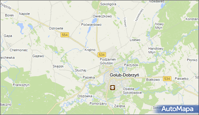 mapa Podzamek Golubski, Podzamek Golubski na mapie Targeo