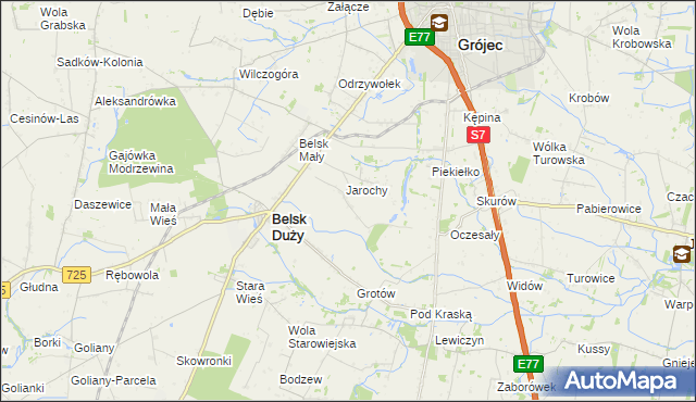 mapa Anielin gmina Belsk Duży, Anielin gmina Belsk Duży na mapie Targeo