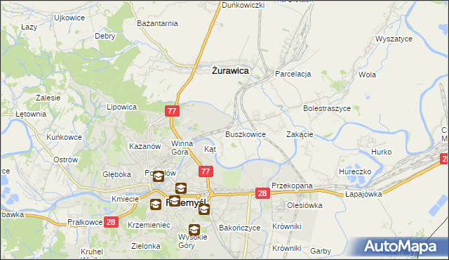 mapa Buszkowice gmina Żurawica, Buszkowice gmina Żurawica na mapie Targeo