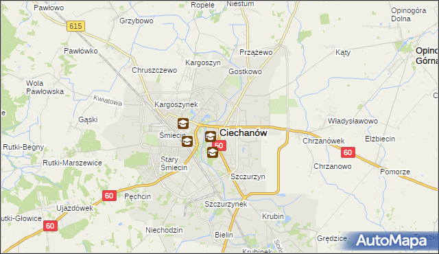 mapa Ciechanów, Ciechanów na mapie Targeo