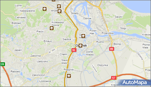 mapa Gdańska, Gdańsk na mapie Targeo