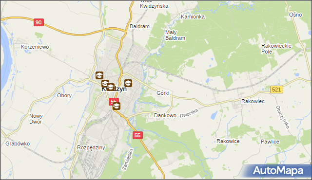 mapa Górki gmina Kwidzyn, Górki gmina Kwidzyn na mapie Targeo