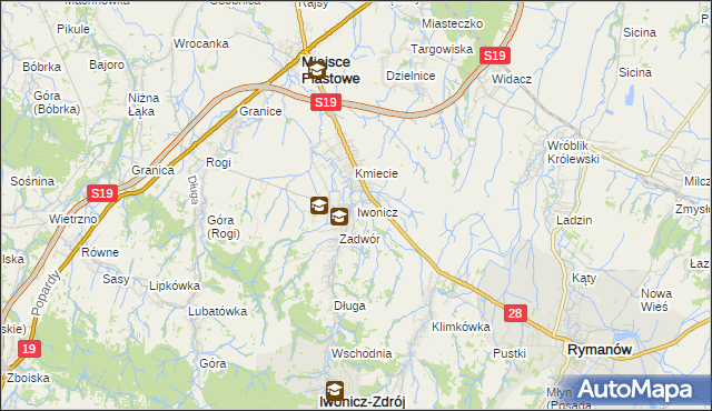 mapa Iwonicz, Iwonicz na mapie Targeo